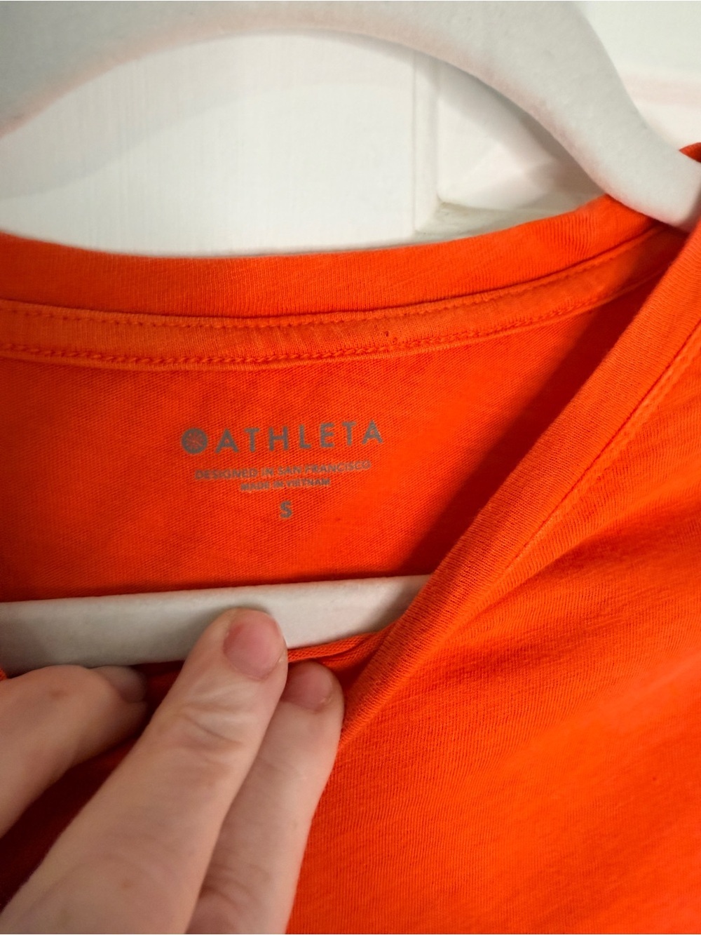 Athleta Orange Pocket Tee T-Shirt Size Small 100% Cotton - Picture 5 of 6